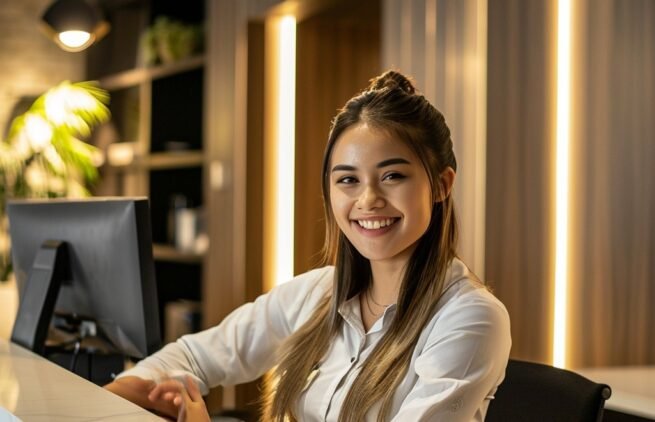 StockCake-Welcoming Receptionist Desk_1719285093